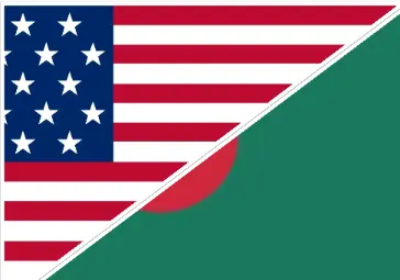 Bangladesh and United States Time Difference Flag Image