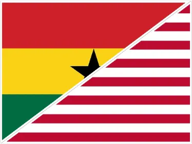Time Difference Between Ghana and USA Flag Image