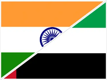 Dubai and India Time Difference Flag Image